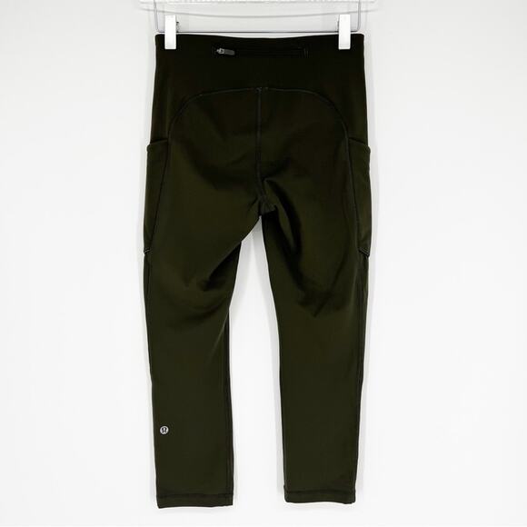 Lululemon Pace Rival Crop 22” Leggings 4 Dark Olive - Picture 3 of 7